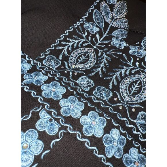 Girls Blue Palestinian Abaya Embroidered Size 6 - Picture 5 of 5